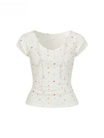 Mesh Panel V-Neck T-shirt