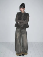 Stand-Collar Faux-Layered Jacket