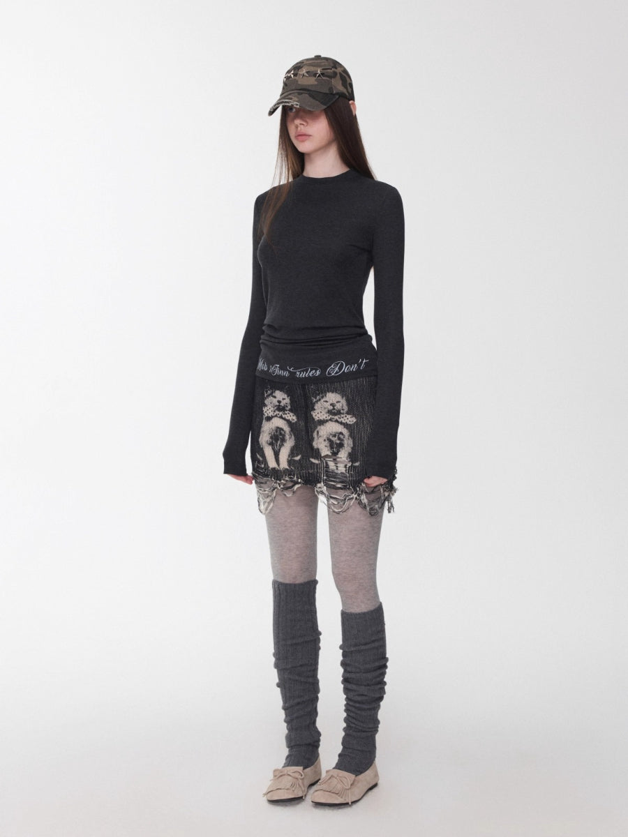 Over-the-Knee Wool Blend Ribbed Warm Leg Socks