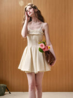 Faux-Layer Wool Slip Dress