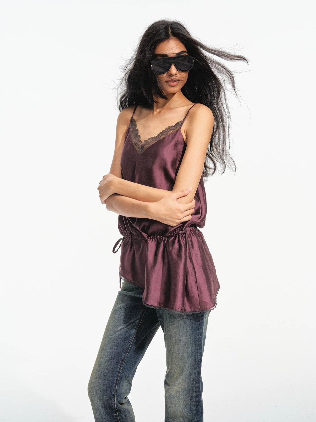 Lyocell Satin Lace Cami Top