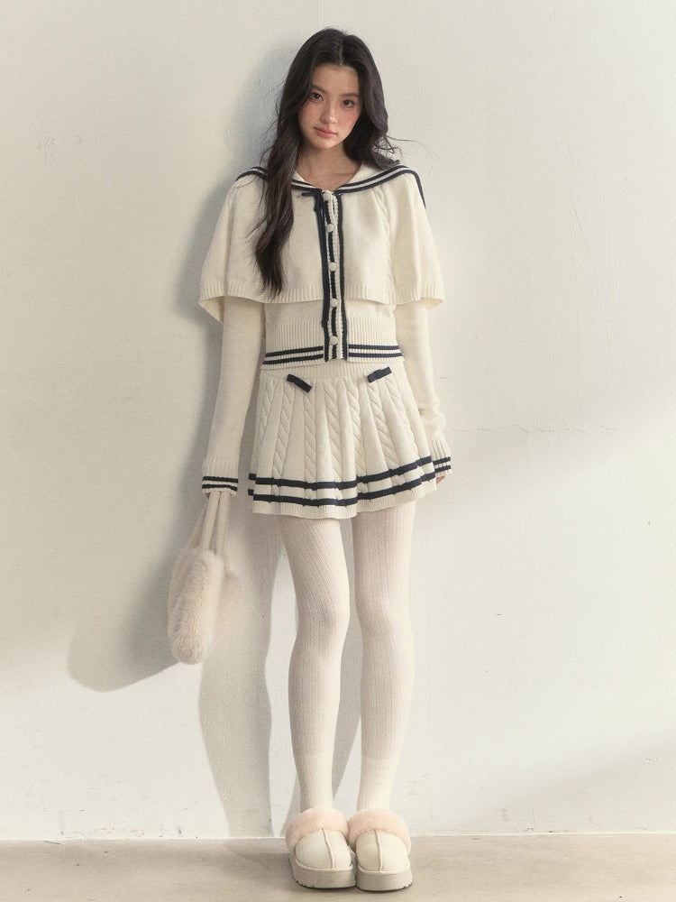 Cable Sailor Cape &amp; Skirt Set