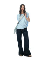 Textured Cotton Sleeveless T-Shirt