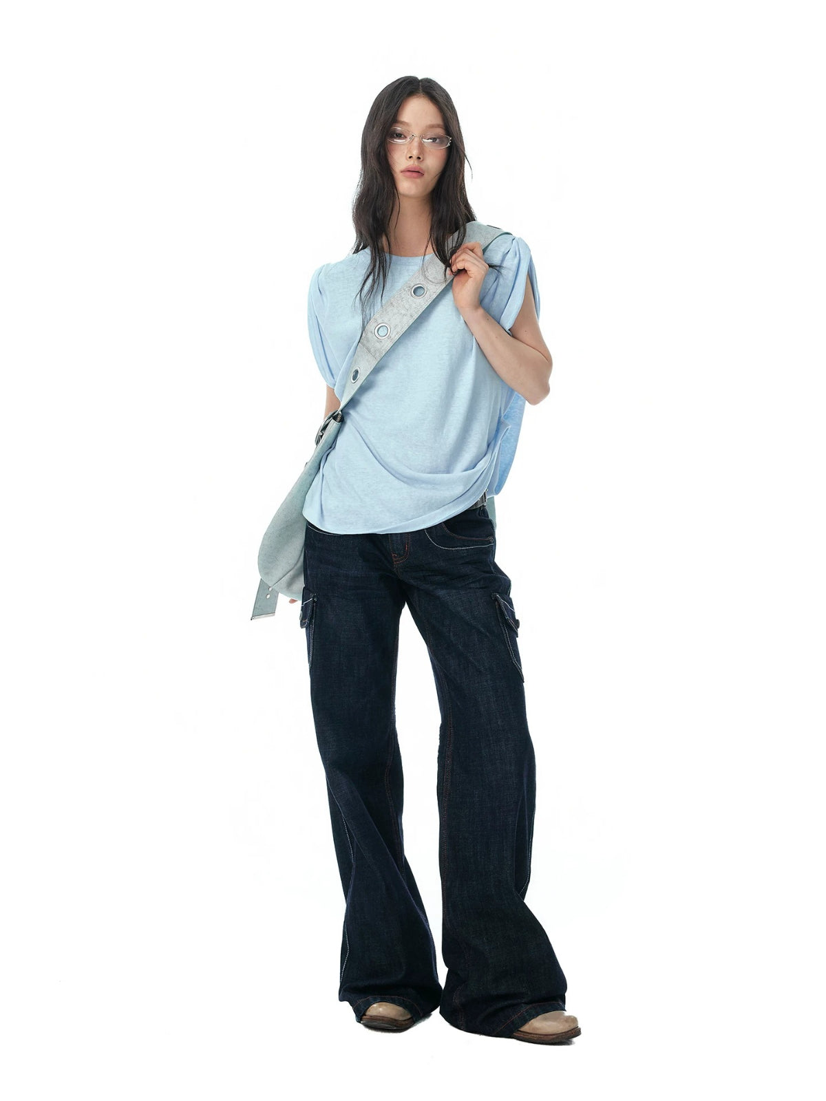 Textured Cotton Sleeveless T-Shirt