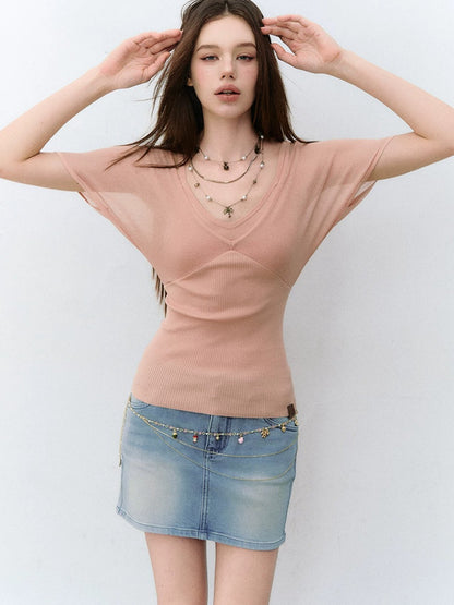 X-Line Layered V-Neck T-shirt