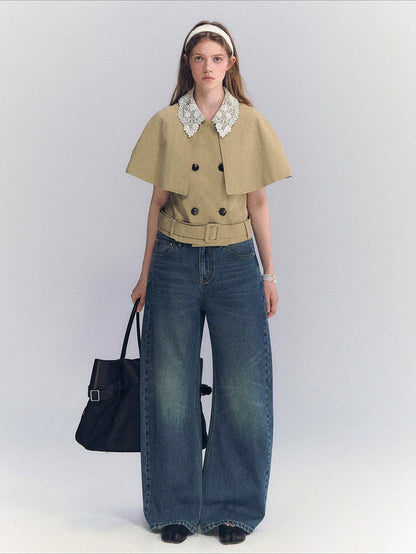 Vintage Washed Wide Leg Jeans