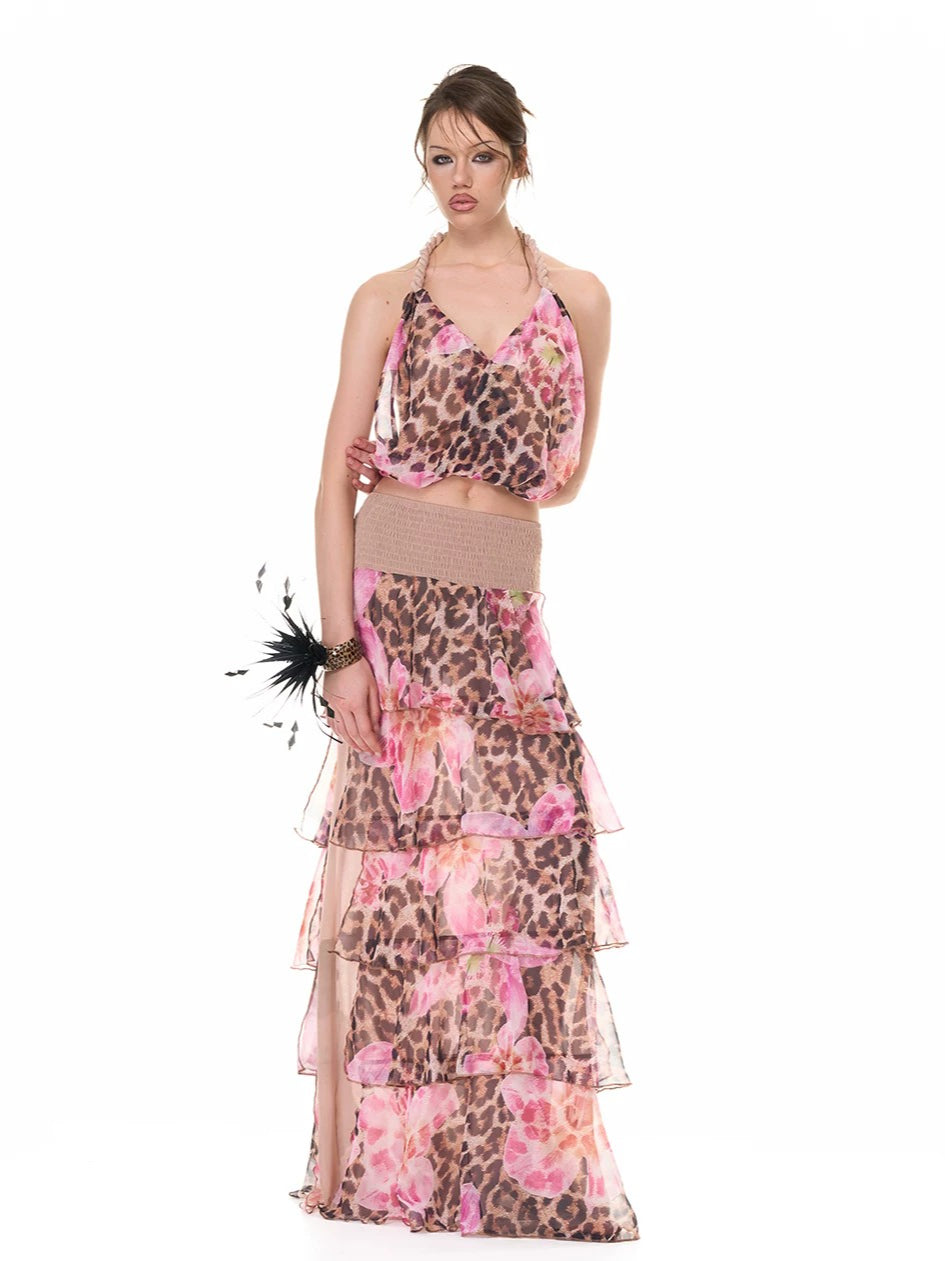 Floral Halter Skirt Set