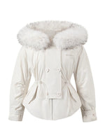 Faux Fur Collar Double-Breasted Down Parka