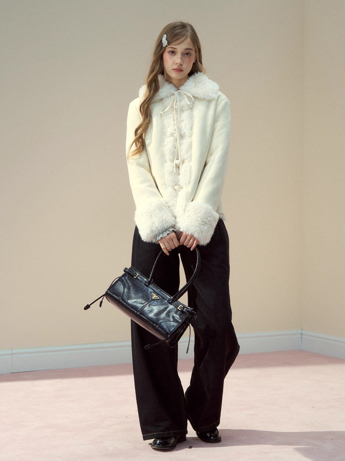 Suede Fleece Toggle Coat