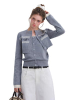 Jacquard Knit Cardigan Cami Set