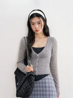Contrast V-Neck Knit Sweater