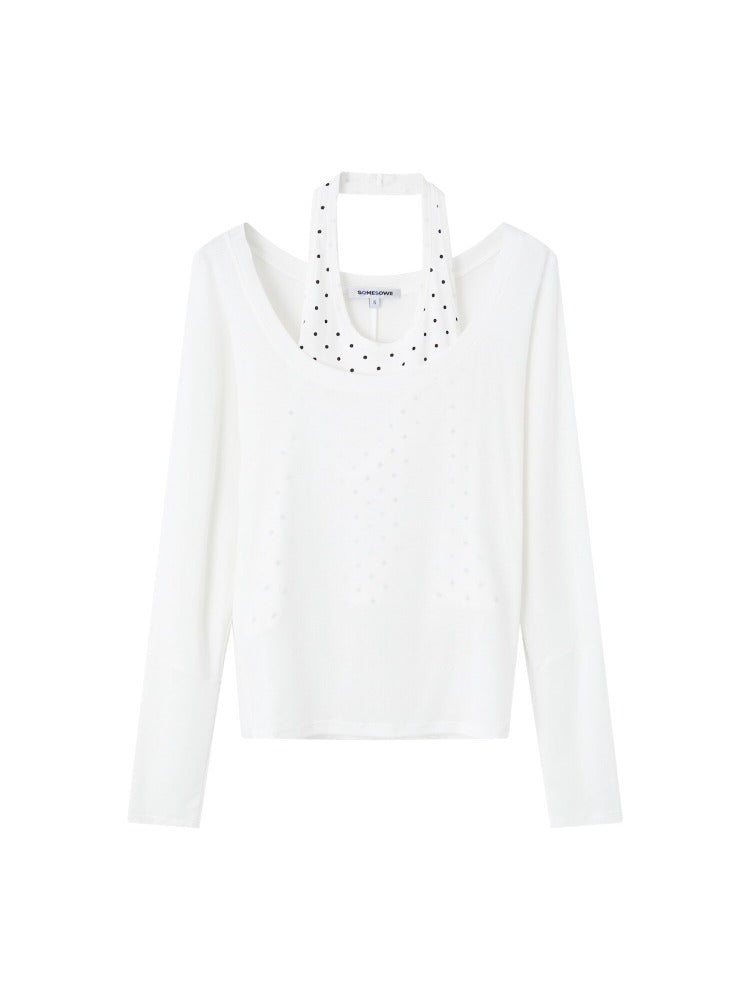 Polka Dot Layered Contrast Tee Set