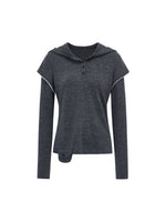 Star Button Layered Henley Top