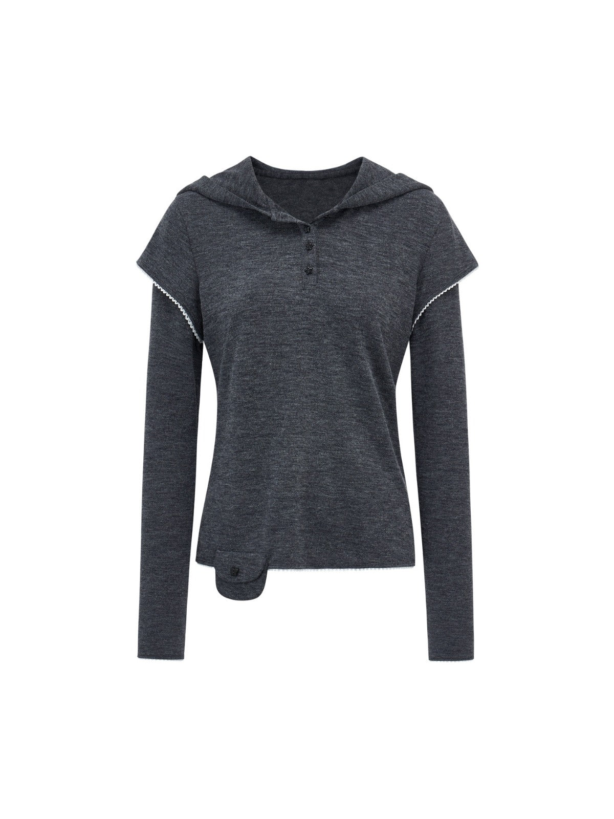 Star Button Layered Henley Top