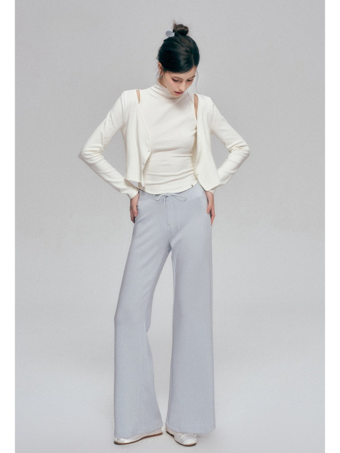 V Waist Straight Pants