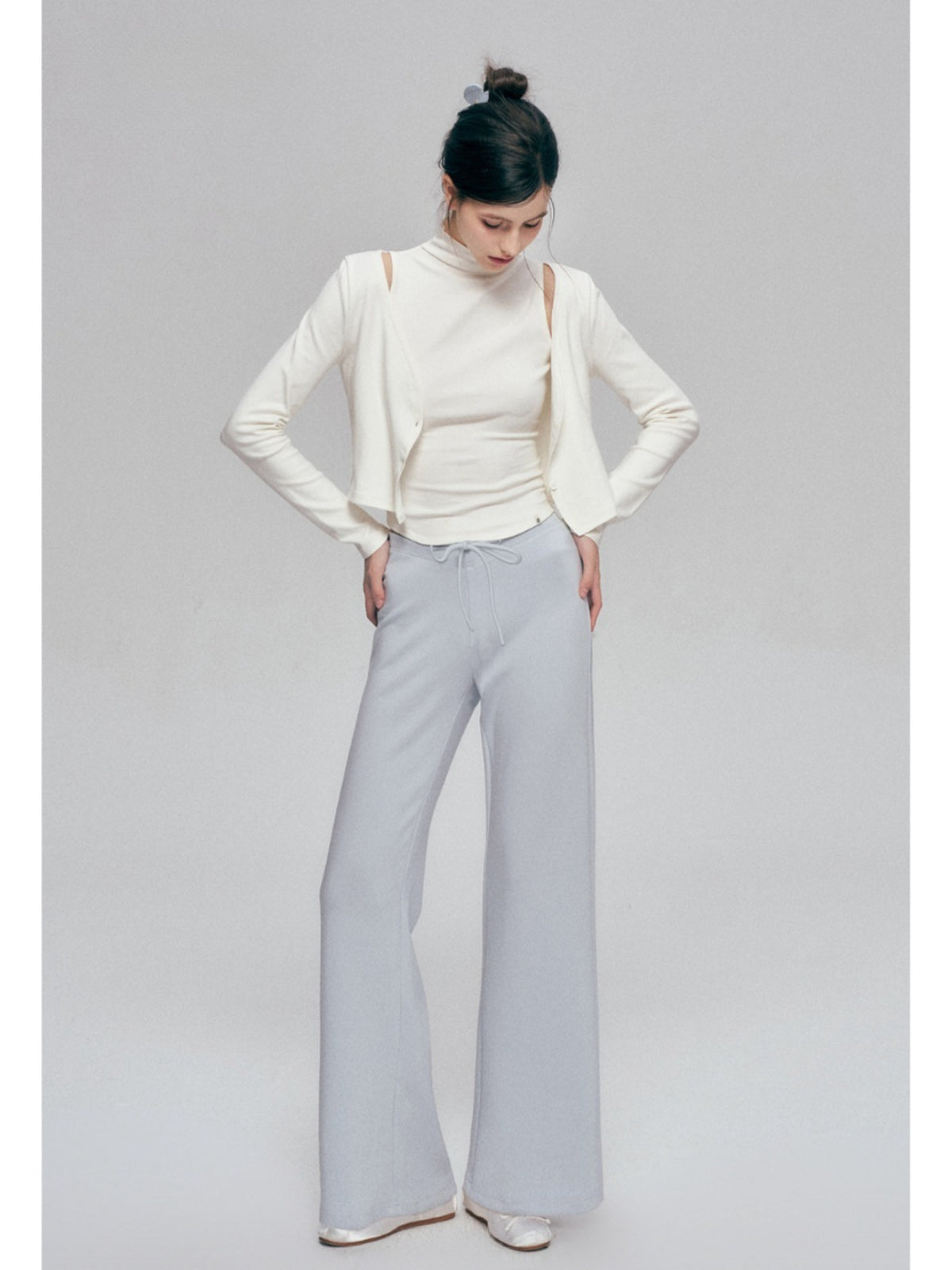 V Waist Straight Pants