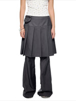 Pleated Skirt Flare Pants