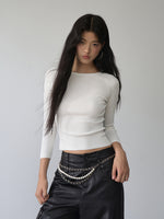 Rhinestone Heart Wings Slim Long-sleeved T-shirt
