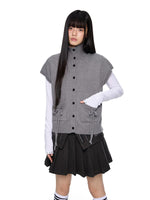 Korean Wool Knit Vest Cardigan