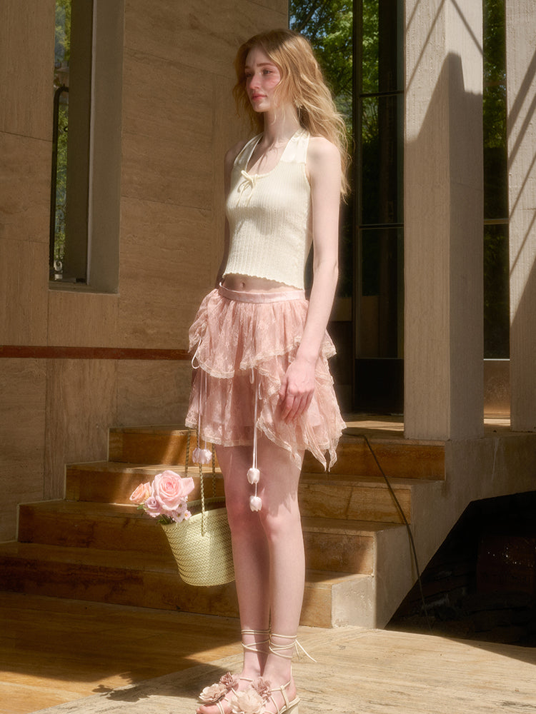 Bow-Halter Knit Camisole