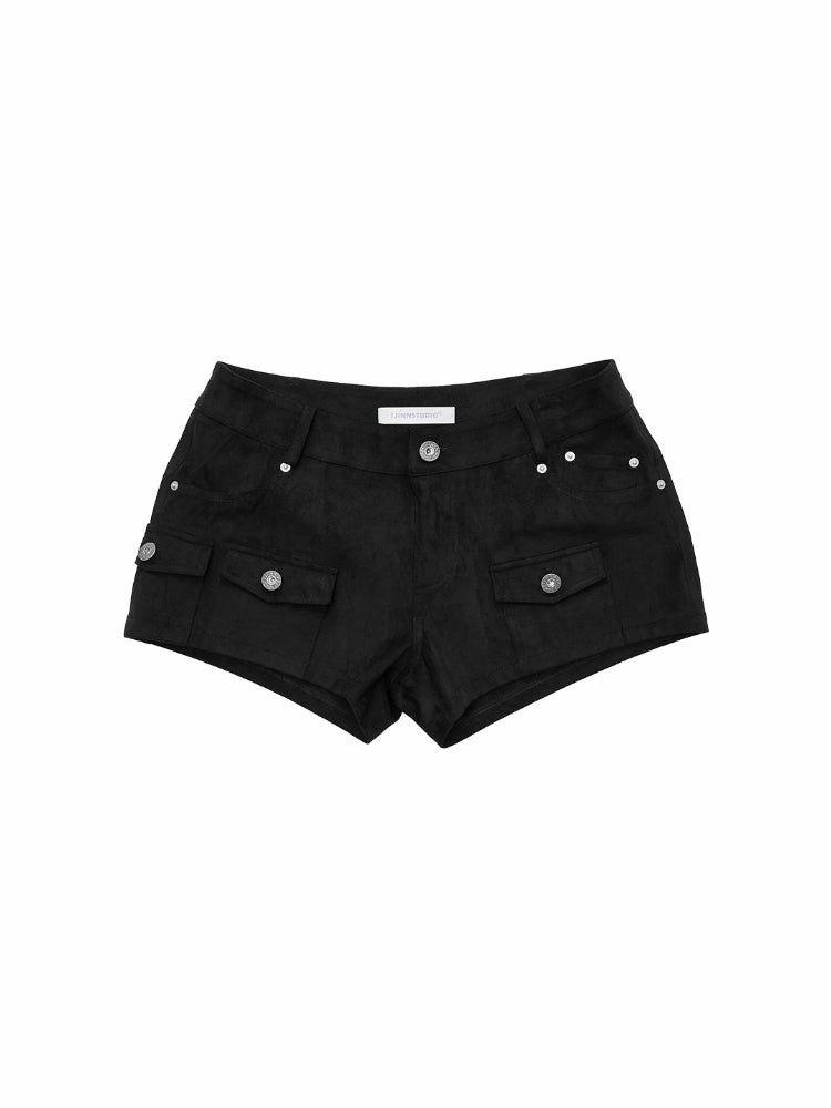 Suede Studded Cargo Shorts