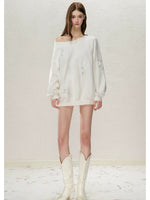 Asymmetric Shoulder Oversized Sweatshirt