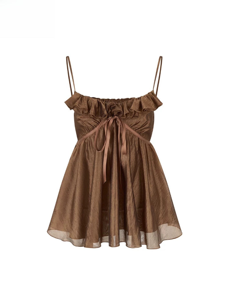 Ruffle Acetate Cami Top