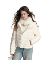 Hooded Ribbed Down Jacket
