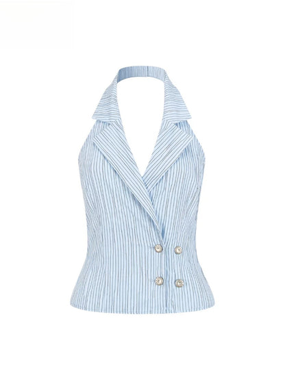 Striped Halter Vest Top