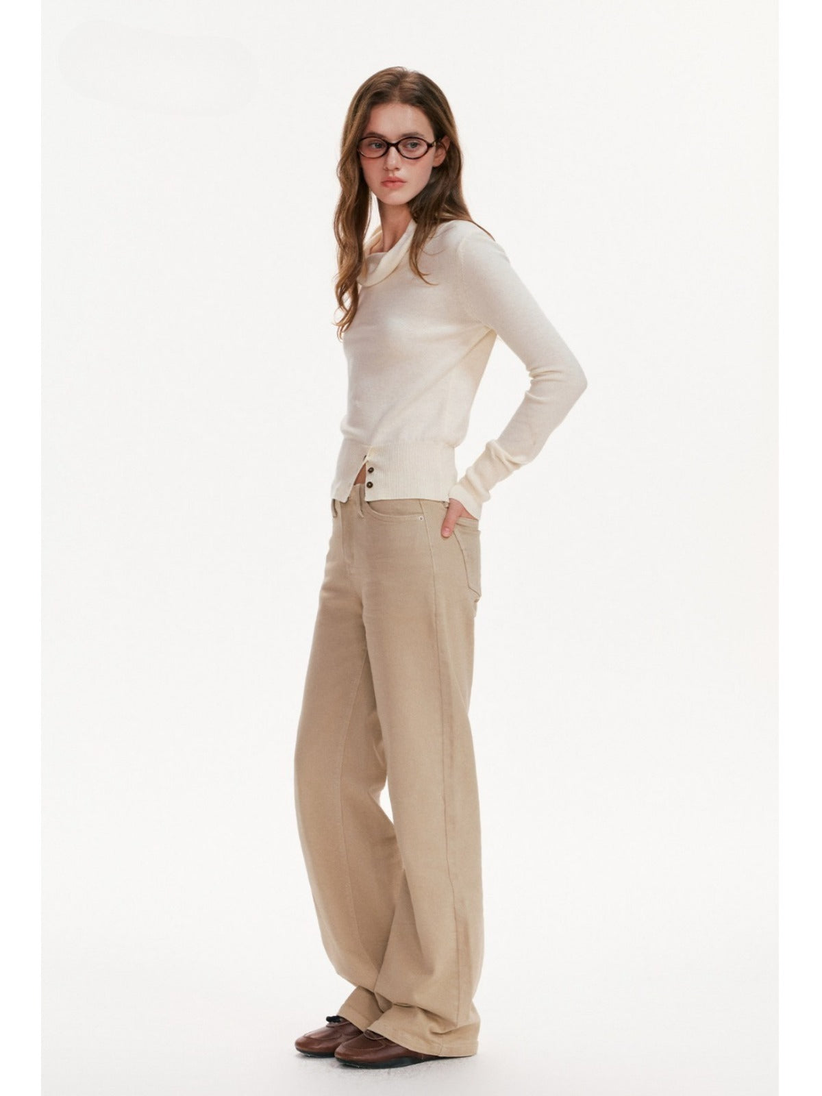 Cowl Neck Fitted Knit Top