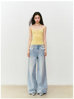Lace Trim Vintage Jeans