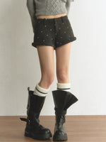 Polka Dot Cuffed A-Line Shorts