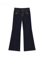 Contrast Stitch Flared Jeans