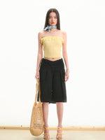 Black Low-Waist Bermuda Shorts