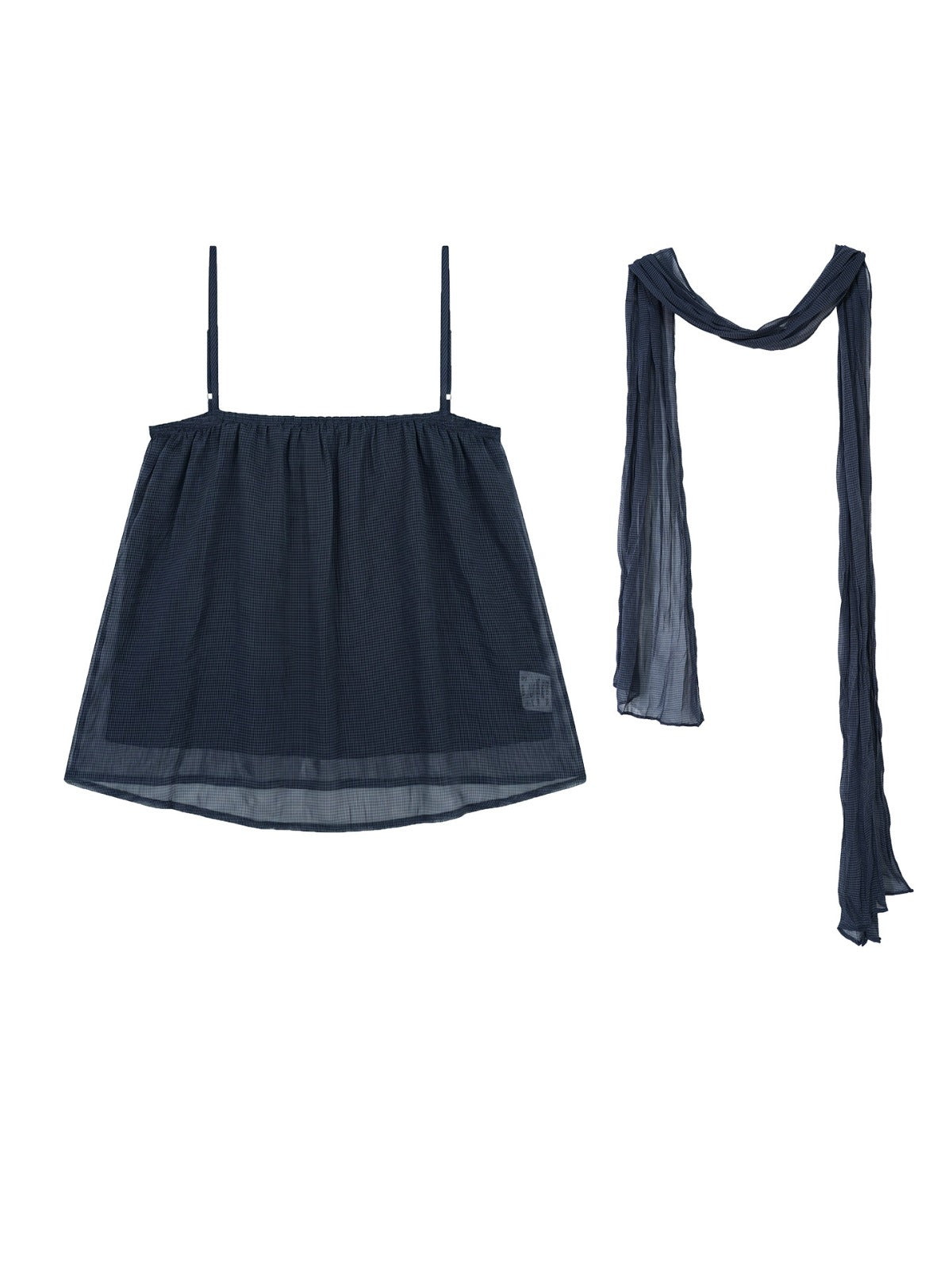 Plaid Chiffon Camisole Top