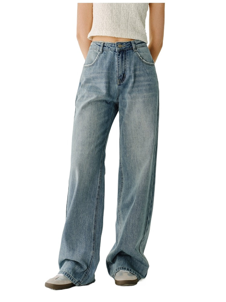 3D Butterfly Knot Light Blue Denim Pants