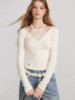 Lace Panel Hollow Base Top