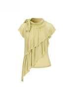 Asymmetrical Lyocell Ruffle Top