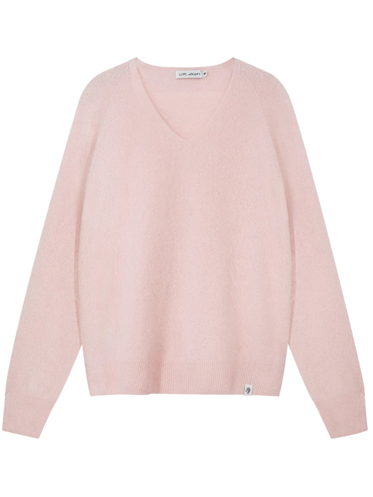 Seamless V Neck Silk Wool Sweater