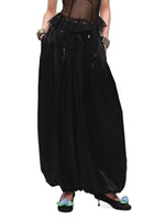 Black & Brown Satin Balloon Pants