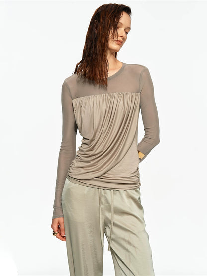 Ruched Lyocell Top