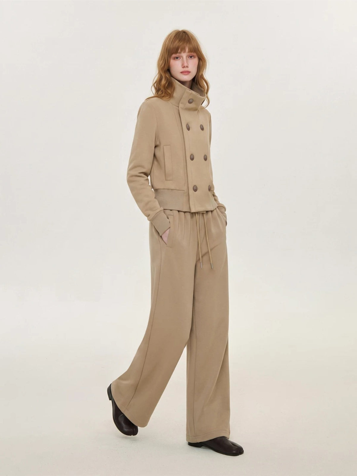 Double Breasted Jacket &amp; Sweatpants Set