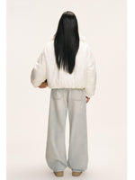 White Faux Fur Down Jacket