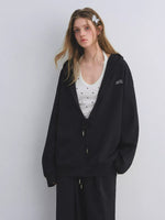 Polka Dot Vest Hooded Drawstring Sweatshirt Pants Set