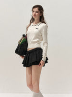 Floral Openwork Peter Pan Sweater