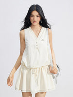 Lace Tie V-Neck Dress