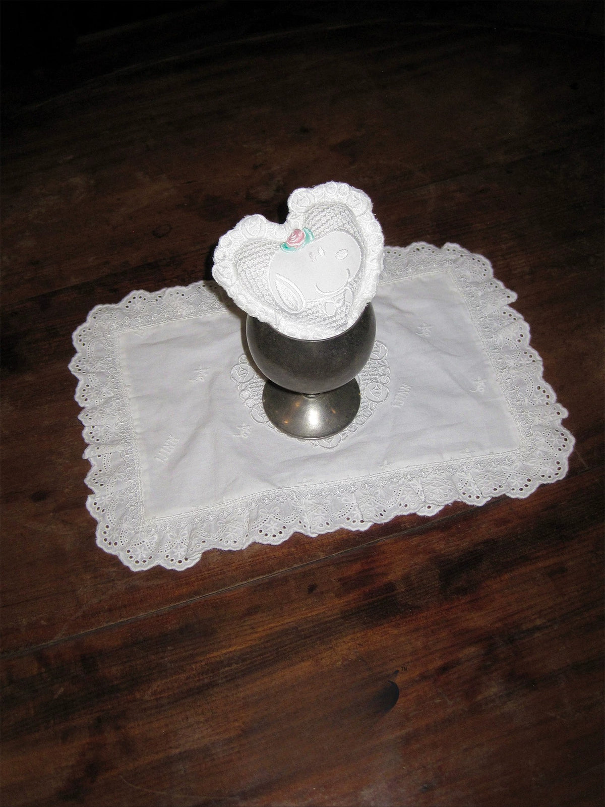 Snoopy Heart Lace Padded Charm