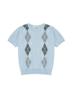 Vintage Argyle Knit Cardigan Set