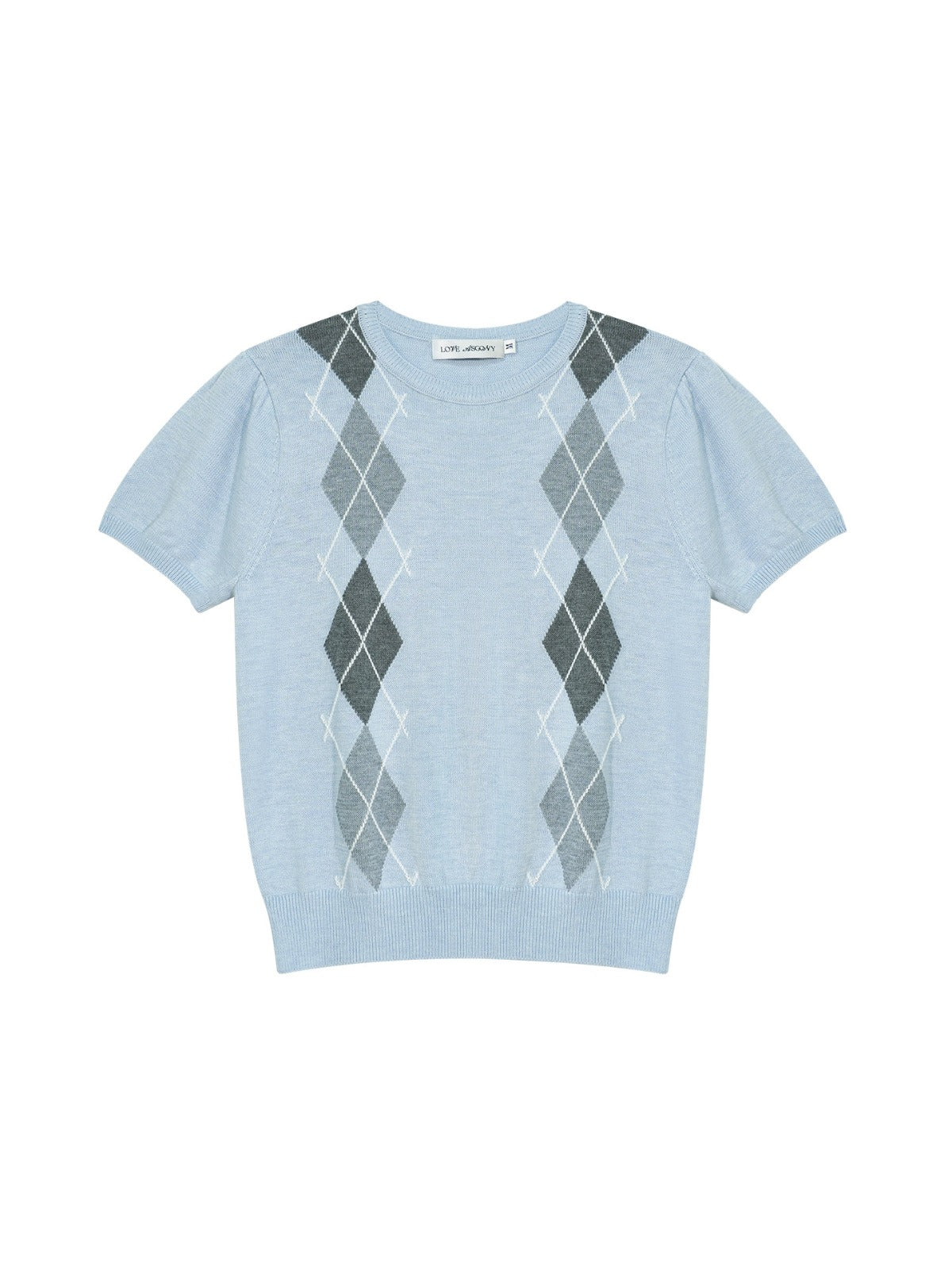 Vintage Argyle Knit Cardigan Set