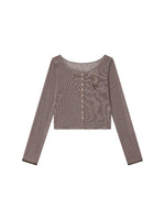 Lyocell Stripe Cardigan & Lace-Trim Cami Set